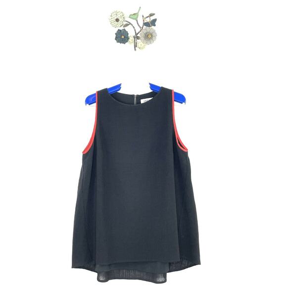 Cefinn Womens Sleeveless Hi Low Top Size US 10 / UK 14 Orange Trim Zip Closure - Picture 1 of 9